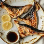 Broiled salmon kama with soy sauce