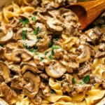 Creamy Beef Stroganoff with Egg Noodles