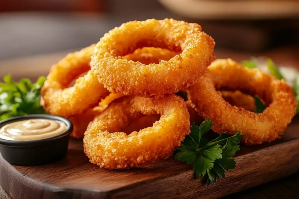 Homemade chicken rings recipe with dipping sauce