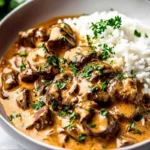 What can I add to stroganoff for more flavor? Rich beef stroganoff with rice