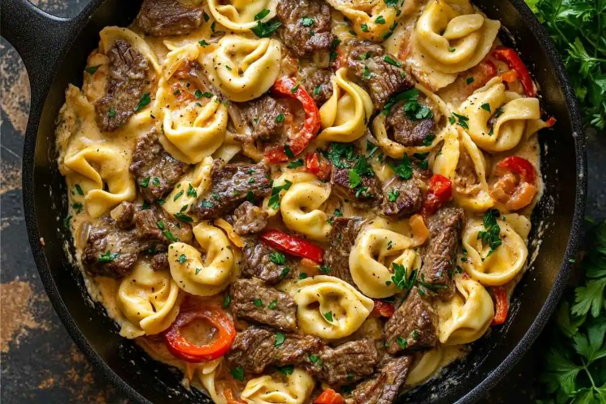 Philly cheesesteak tortellini recipe